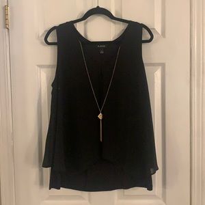 New black tank with attached necklace
